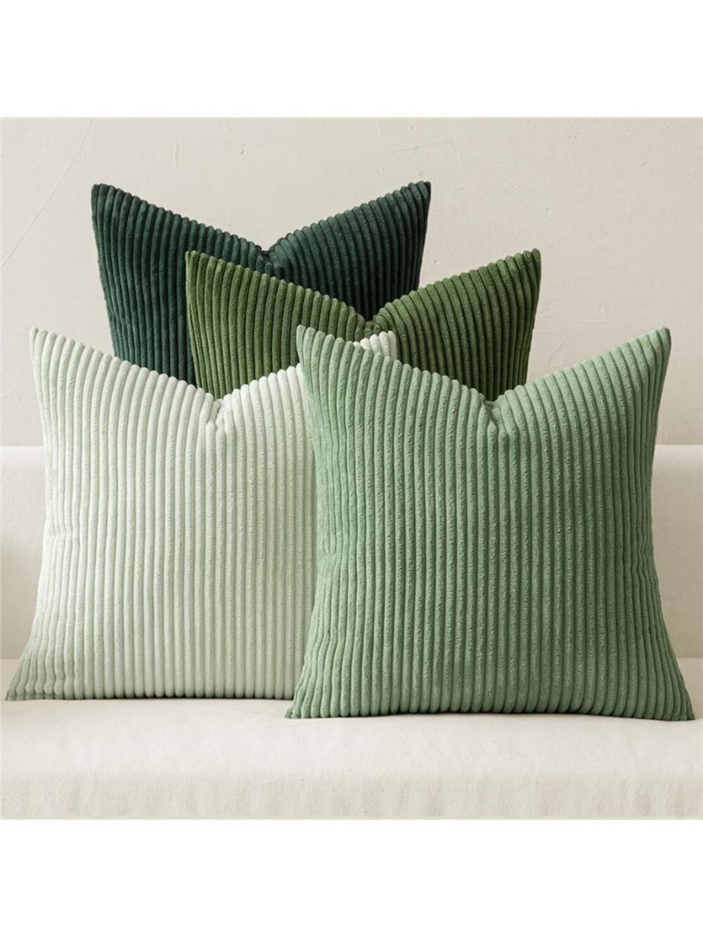 Soft Corduroy Decorative Throw Pillow Covers Forest Green 18x18